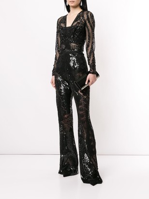 ZUHAIR MURAD Sequinned Lace Flared Trousers