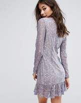 Thumbnail for your product : PrettyLittleThing Lace Ruffle Hem Mini Dress