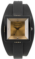Thumbnail for your product : Vivienne Westwood Cube gold dial black bangle watch