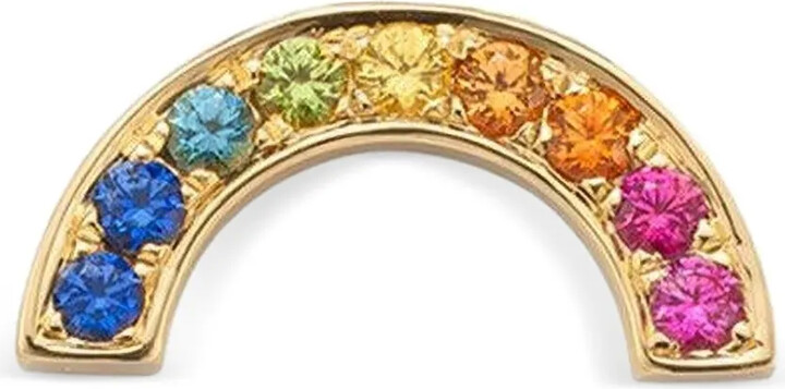 Robinson Pelham 14K yellow gold Rainbow sapphire earring