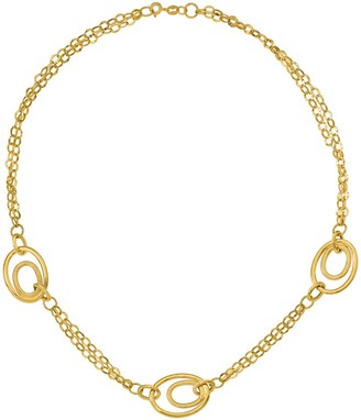 14K Double Chain Oval Link Necklace, 5.5g