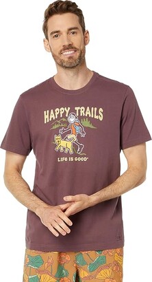 Life is Good Jake and Rocket Happy Trails Short Sleeve Crusher Tee  (Mahogany Brown) Men's T Shirt - ShopStyle