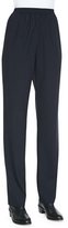 Thumbnail for your product : eskandar Narrow Wool-Stretch Trousers, Navy