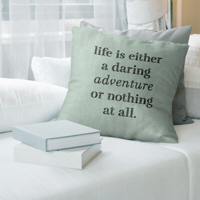 ArtVerse Handwritten Life Adventure Quote Pillow