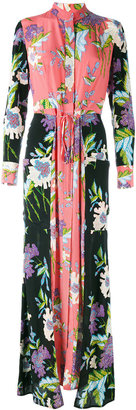 Diane von Furstenberg panelled longsleeve floral dress - women - Silk - 6
