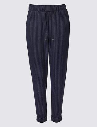 Marks and Spencer Striped Elasticated Waist Tapered Trousers