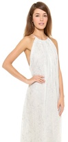 Thumbnail for your product : Band Of Outsiders Wave Print Crinkle Chiffon Halter Gown