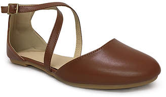 Rockland Light Brown Double-Strap D'Orsay Flat