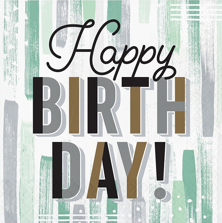 Creative Converting Minted Milestone "Happy Birthday" Paper Napkins, 192/Pack (372545)