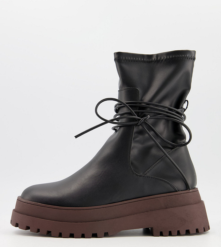 flat chunky ankle boots
