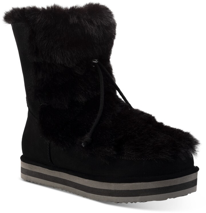 Sun + Stone Remii Fuzzy Cold-Weather Booties, Created for Macy's Women ...
