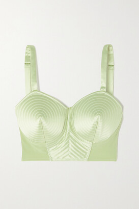 We Are We Wear Fuller Bust geo lace non padded balconette bra in green