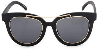 Steve Madden 52mm Round Brow-Bar Sunglasses