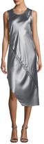 Thumbnail for your product : Helmut Lang Crewneck Sleeveless Lacquered Silk Tank Dress