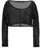Thumbnail for your product : boohoo Mesh Long Sleeve Crop Top