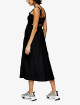 Thumbnail for your product : Topshop Shirred cotton-poplin midi dress