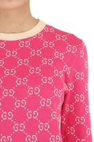 Thumbnail for your product : Gucci LOGO INTARSIA COTTON KNIT SWEATER