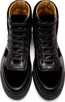 Thumbnail for your product : Marc Jacobs Black Leather & Velvet High-Top Sneakers