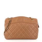 Chanel Vintage Zipped Chain Tote Quilted Leather Large