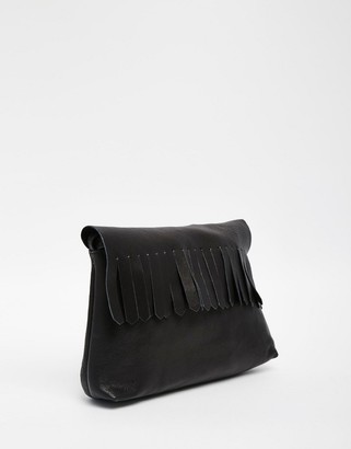 ASOS Soft Leather Cross Body Bag With Fringing