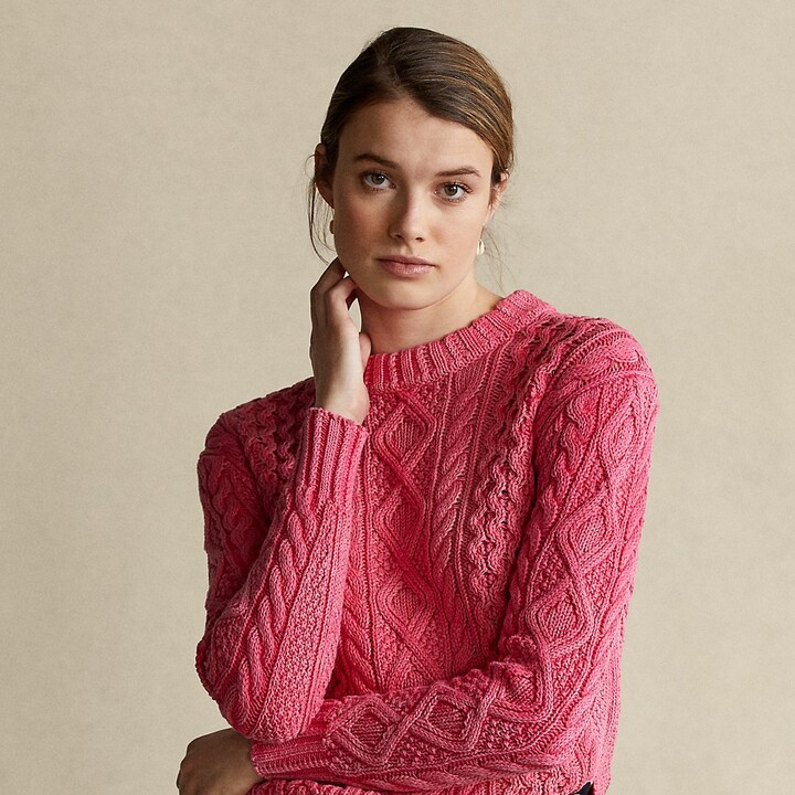 Ralph Lauren Aran-Knit Cotton Sweater - ShopStyle