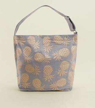 New Look Grey Metallic Pineapple Hobo Bag