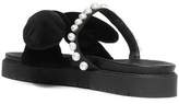 Thumbnail for your product : Mother of Pearl Faux Pearl-embellished Knotted Velvet Slides