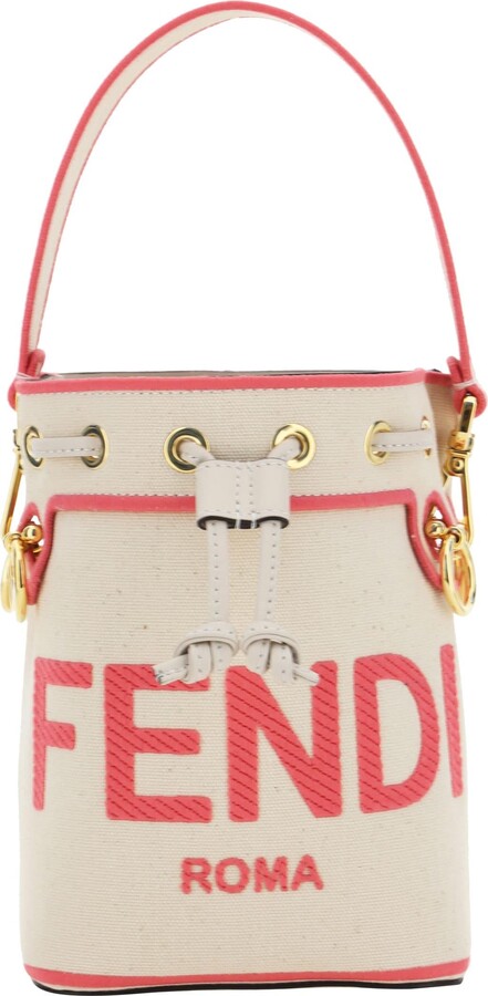 Fendi Pink Leather Mini Mon Tresor Drawstring Bucket Bag Fendi