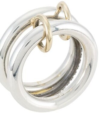 Spinelli Kilcollin 18kt yellow gold and silver Libra diamond linked ring