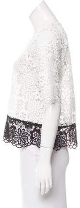 Cynthia Rowley Floral Guipure Lace Top