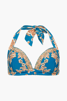 Jets Floral-print bikini top
