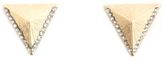 Thumbnail for your product : Charlotte Russe Rhinestone-Trimmed Brushed Triangle Stud Earrings