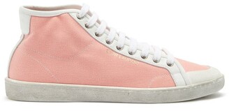 Saint Laurent Sl39 High-top Canvas And Leather Trainers - Pink