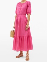 Thumbnail for your product : Apiece Apart Simone Organic-cotton Chambray Midi Dress - Pink
