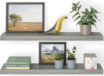 Ballucci Sydney 36" W x 6" D Floating Shelves Set with Invisible Wall Mount Brackets