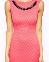Thumbnail for your product : Lipsy Textured Body-Conscious Dress with Jewel Necklace