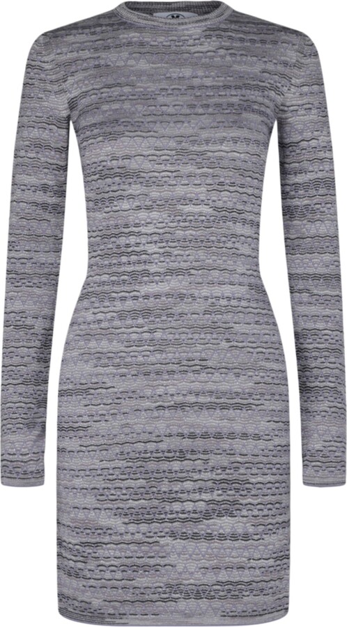 M Missoni Multi-Striped Bodycon Mini Dress