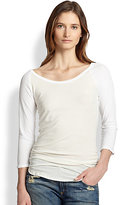 Thumbnail for your product : James Perse Ruched Cotton Baseball Tee