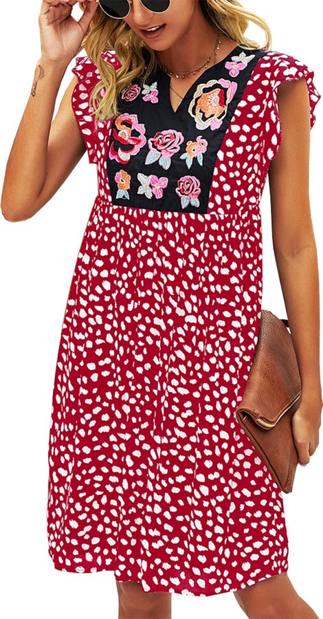 black and red combination frocks