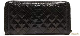 Love Moschino Quilted Snake Embossed Zip Around Wallet