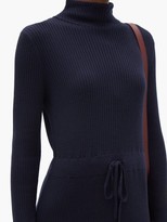 Thumbnail for your product : A.P.C. Alma Roll-neck Merino-wool Knitted Dress - Navy