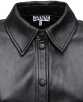 Thumbnail for your product : Ganni Button Down Leather Mini Dress