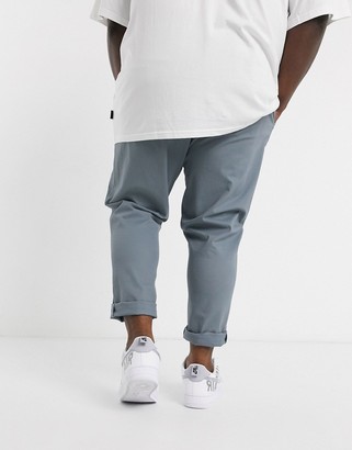 ASOS DESIGN Plus tapered chinos in washed blue