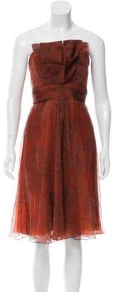 Carolina Herrera Silk Abstract Dress