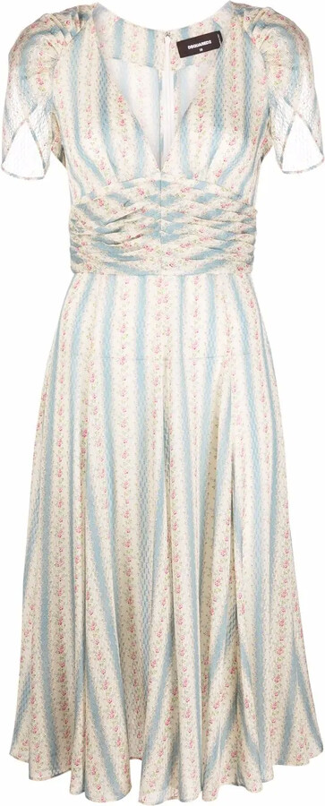 DSQUARED2 Floral-Print Flared Tea Dress