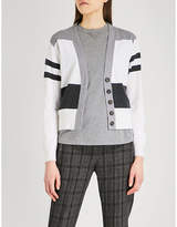 Brunello Cucinelli Striped wool cashmere and silk-blend cardigan