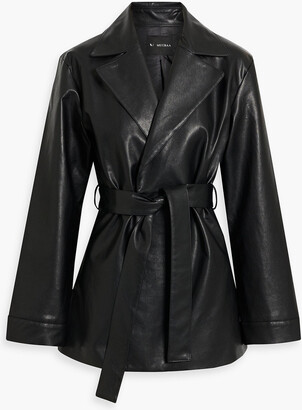 Trench Coat Outnet Muubaa V By Muubaa Belted Faux Leather Jacket