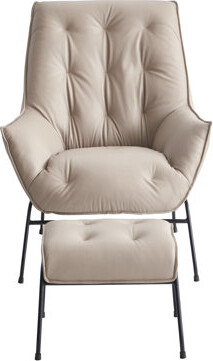 Plethoria Veranzano Tufted Accent Chair With Ottoman