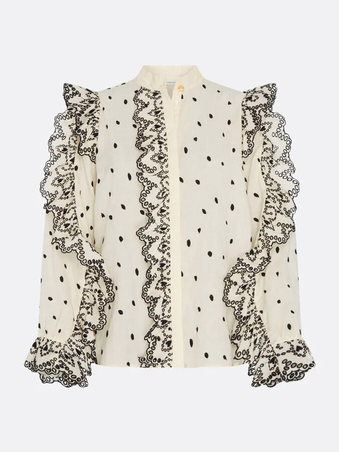 Fabienne Chapot Josie Blouse in Buttercream ShopStyle Long Sleeve Tops