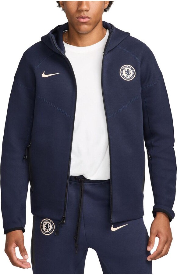 Nike Men's Navy Chelsea Tech Fleece Full-Zip Hoodie